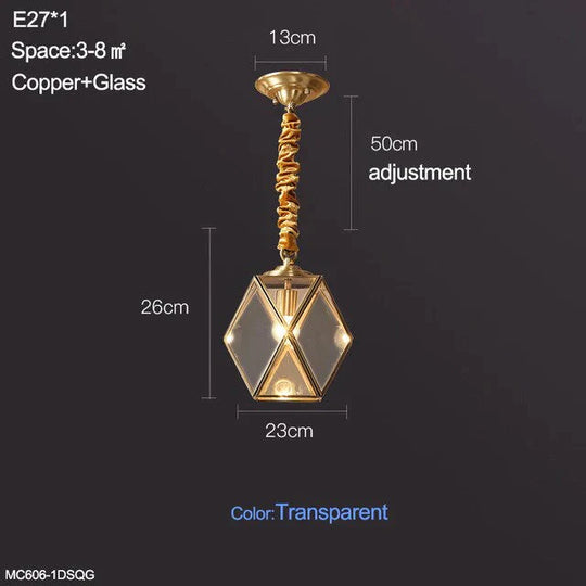 Copper Pendant Lights Dining Retro Glass Lamp Kitchen Modern Lustre Salon Fixtures Loft Lighting