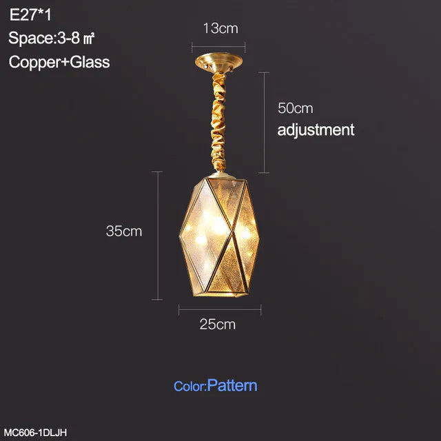 Copper Pendant Lights Dining Retro Glass Lamp Kitchen Modern Lustre Salon Fixtures Loft Lighting
