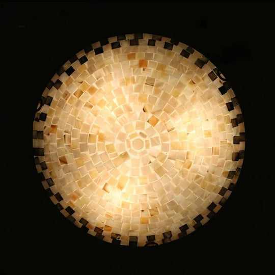 Tiffany Mediterranean Natural Shell Ceiling Light Toilet Lustres Night Led Lamp Bedroom Lighting