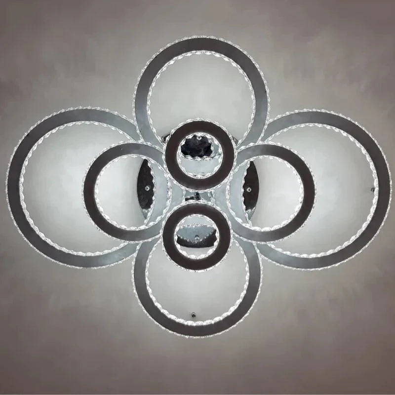 Modern Crystal Ceiling Lights Living Room Luxury Silver Light Bedroom Led Lamps Dining Fixtures