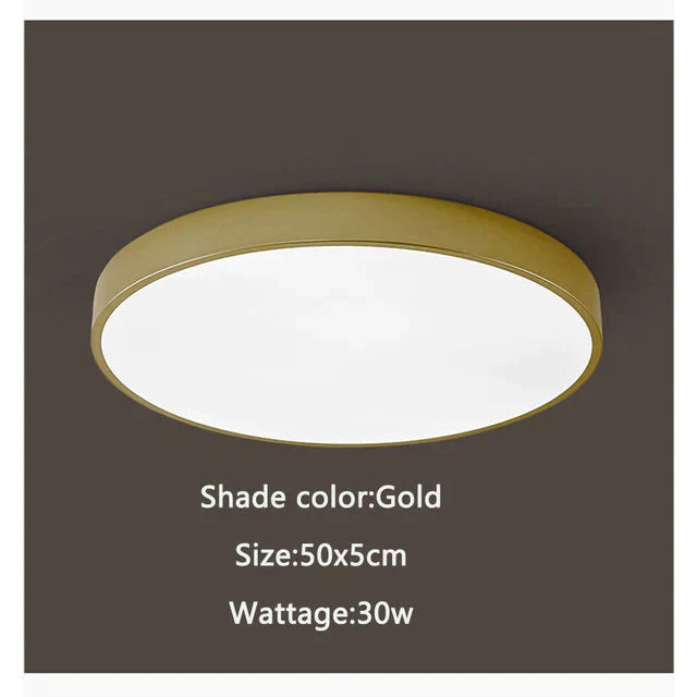 Round Ceiling Light Fixture Modern Led Lights Gold Lampshade For Living Room Bedroom Lamp Fixtures