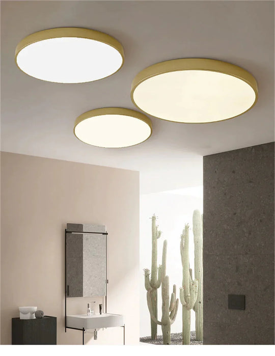 Round Ceiling Light Fixture Modern Led Lights Gold Lampshade For Living Room Bedroom Lamp Fixtures