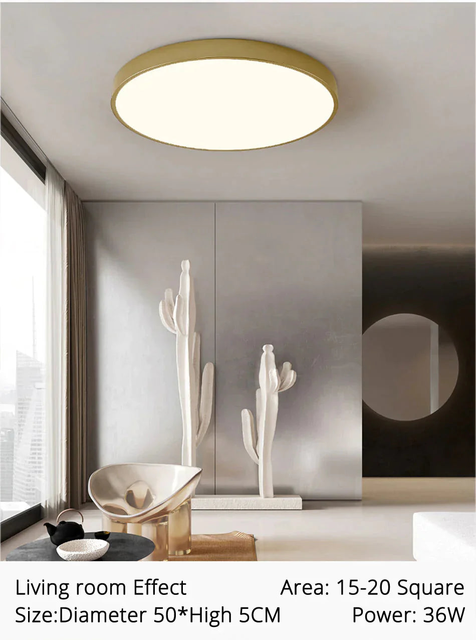 Round Ceiling Light Fixture Modern Led Lights Gold Lampshade For Living Room Bedroom Lamp Fixtures