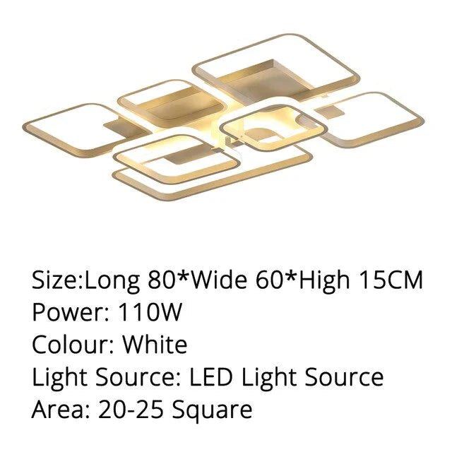 Grey White Rectangle Shape Modern Led Ceiling Lights For Living Room Bed Studio Lighting Creative
