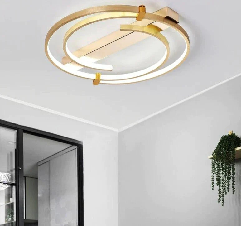Ceiling Lights Gold Body Round/Square For Bedroom Living Room Remote Control Led Lamps