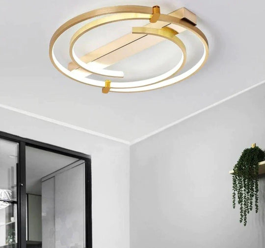 Ceiling Lights Gold Body Round/Square For Bedroom Living Room Remote Control Led Lamps
