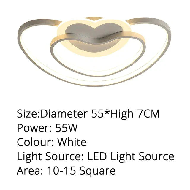 Led Ceiling Heart Lamp Simple Modern Bedroom Warm Creative Boys And Girls Children Room Lights