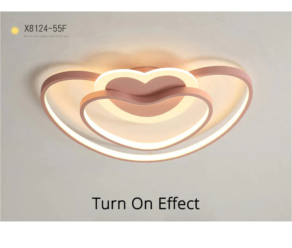 Led Ceiling Heart Lamp Simple Modern Bedroom Warm Creative Boys And Girls Children Room Lights