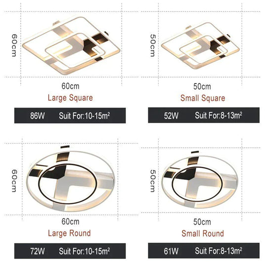 Living Room Ceiling Lamp Square For 10 - 25 Meteres Bedroom Dimmer Light Fixtures Lamparas De Techo
