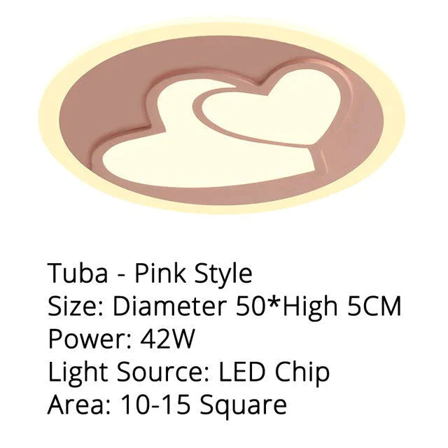 Acrylic Modern Led Ceiling Lights Pink Heart Shape For Living Room Bedroom Dining Home Lamp