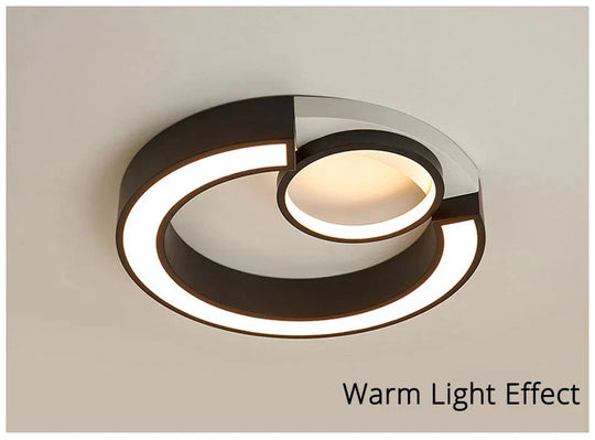 Modern White/Black Style Led Ceiling Lights Mounted Lamp Living Room Bedroom Fixture Remote Control