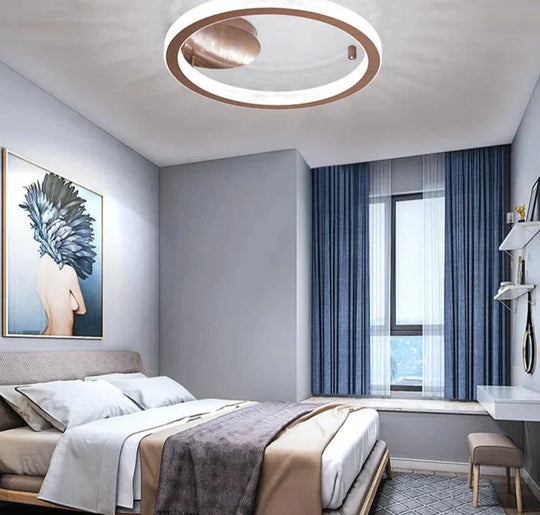 Gold/Coffee Color Ceiling Lights Bedroom Study Room Living Remote Control Surface Mounted Lighting