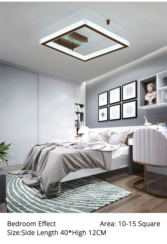 Gold/Coffee Color Ceiling Lights Bedroom Study Room Living Remote Control Surface Mounted Lighting