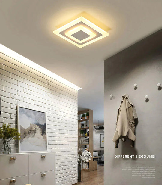 Ceiling Light Modern Led Corridor Lamp For Bathroom Living Room Round Square Iron Lighting