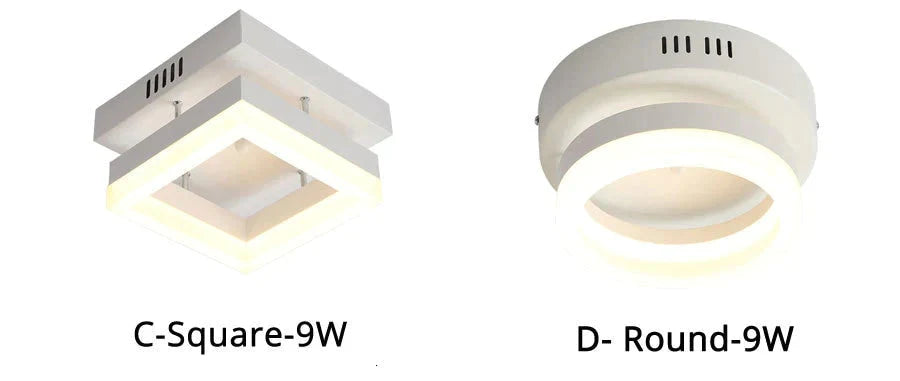 Ceiling Light Modern Led Corridor Lamp For Bathroom Living Room Round Square Iron Lighting