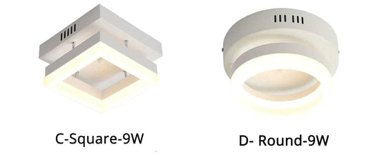 Ceiling Light Modern Led Corridor Lamp For Bathroom Living Room Round Square Iron Lighting
