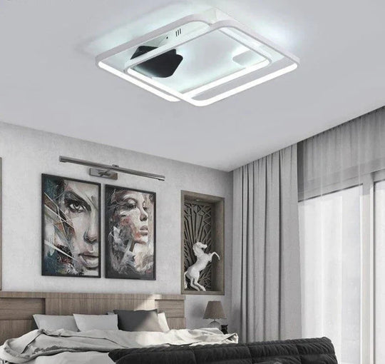 Remote Control Ceiling Lamp For Living Room Support Flush Led Lights Fixtures Luminaria Teto White
