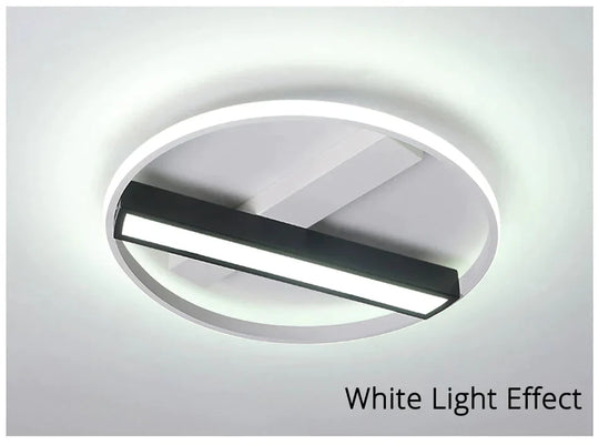 Remote Control Living Room Bedroom Ceiling Lights White And Black Iron Body Surface Mounted Led