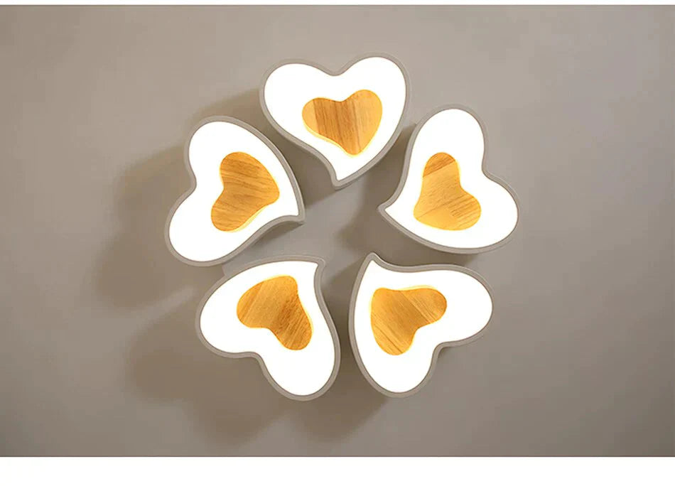 Modern Heart Shape Led Ceiling Lights For Living Room Bedroom Indoor Lighting Lamp Fixture Remote