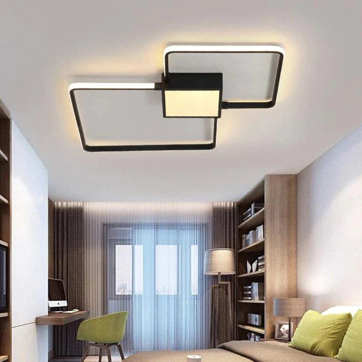 Remote Control Lamp Ceiling Led White Or Black Frame For Home Decorative Living Room 46W 56W