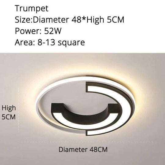 Ceiling Lights Round Shape Led Light For Bedroom Kids Luminaire Creative Lighting Fixture 48X48X5Cm