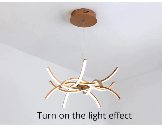 Simple Led Pendant Lights Gold Lamp For Living Room Lustre