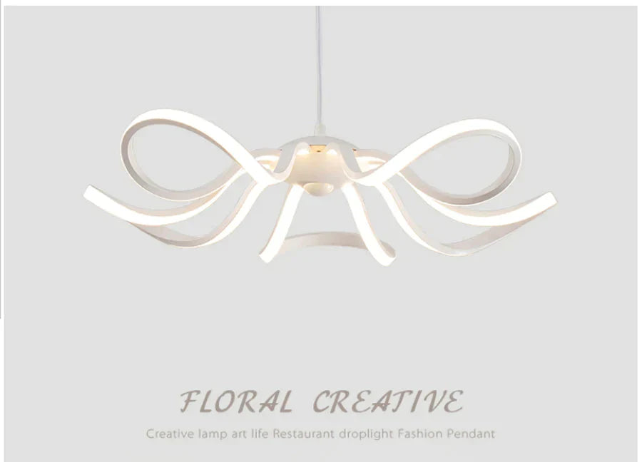 Modern Flower Led Pendant Lights Kitchen Acrylic + Metal Suspension Hanging Ceiling Lamp For