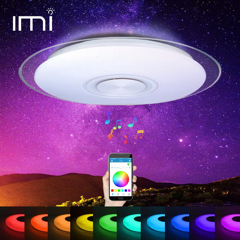 Rgb Mordern Led Ceiling Light Dimmable App Remote Control Bluetooth &amp; Music Speaker Colorful