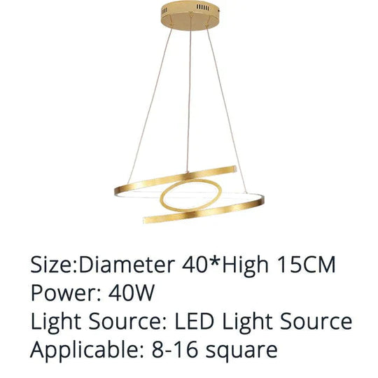 Gold Led Pendant Lights For Kitchen Aluminum Silica Suspension Hanging Cord Lamp Dinning Room