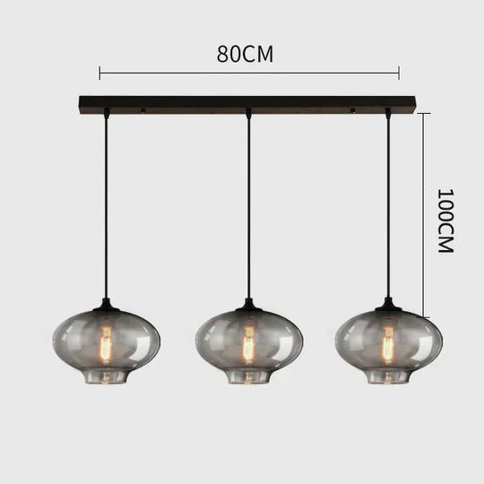 Vintage Industrial Pendant Light Retro Gray Glass Lamp For Bar Stair Dining Room E27 Edison