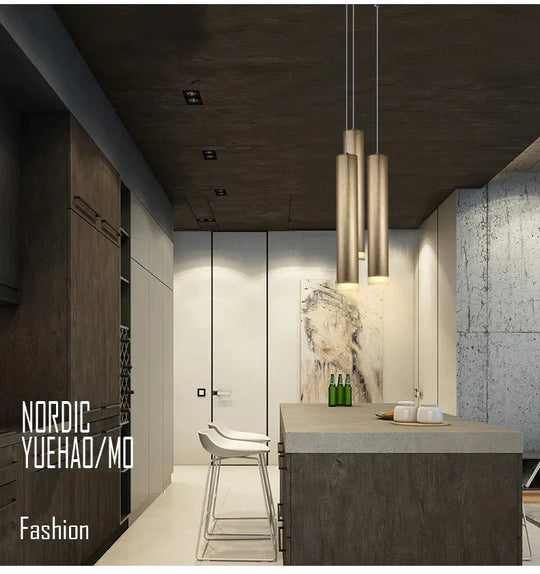Pendant Lamp Down Lights Kitchen Island Dining Living Room Shop Decoration Cylinder Pipe Bar