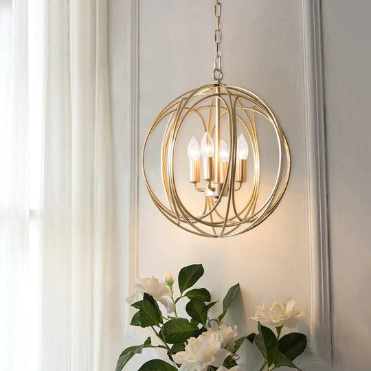 American Hall Pendant Lights Nordic Country Round Restaurant Lamp Simple Modern Bedroom Study Room