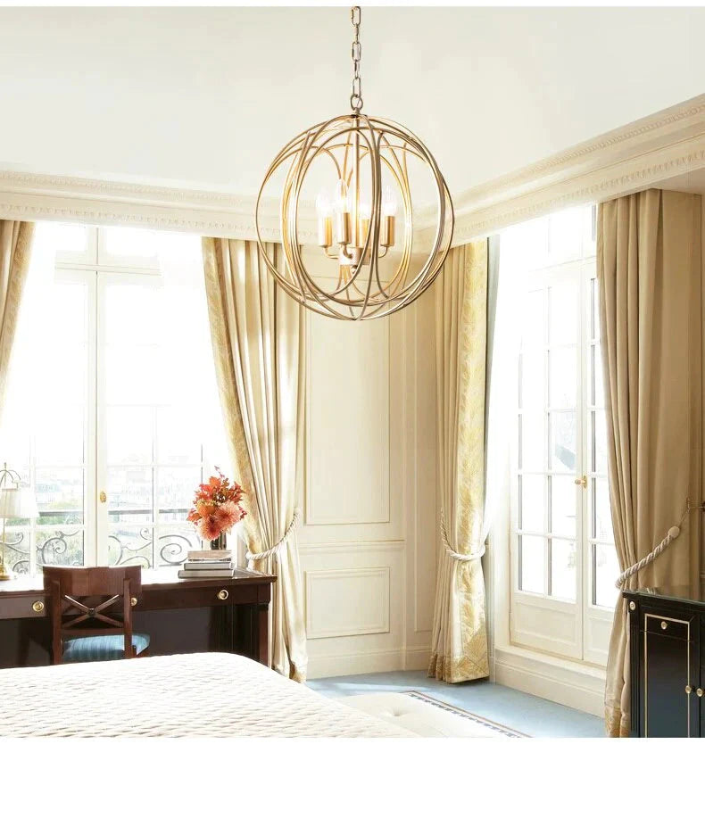 American Hall Pendant Lights Nordic Country Round Restaurant Lamp Simple Modern Bedroom Study Room