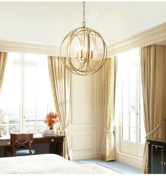 American Hall Pendant Lights Nordic Country Round Restaurant Lamp Simple Modern Bedroom Study Room