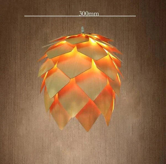 Modern Pendant Lights Pinecone Kitchen Lamp Led Loft Lighting Vintage Wood 30Cm Diameter