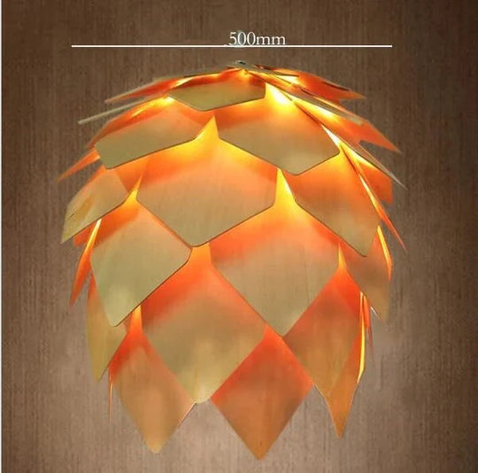 Modern Pendant Lights Pinecone Kitchen Lamp Led Loft Lighting Vintage Wood 50Cm Diameter