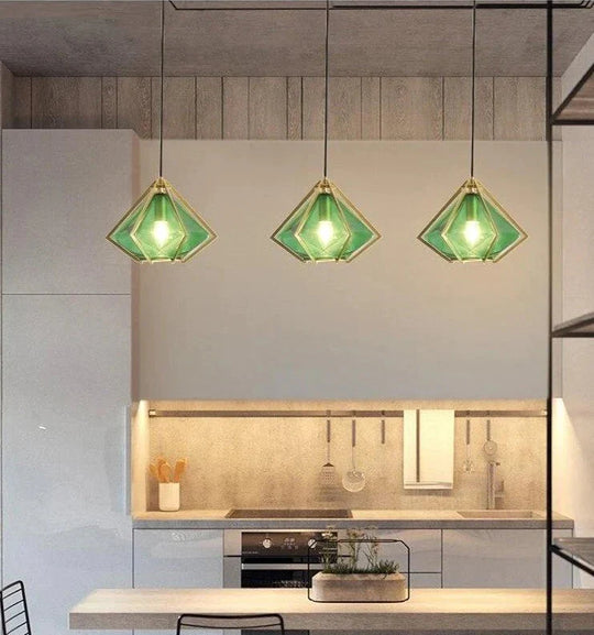 Post Modern Glass Pendant Light Hanging Nordic Living Room Walk In Closet Gold Lamp Suspension