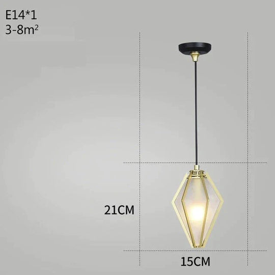 Post Modern Glass Pendant Light Hanging Nordic Living Room Walk In Closet Gold Lamp Suspension