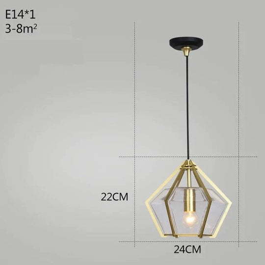 Post Modern Glass Pendant Light Hanging Nordic Living Room Walk In Closet Gold Lamp Suspension