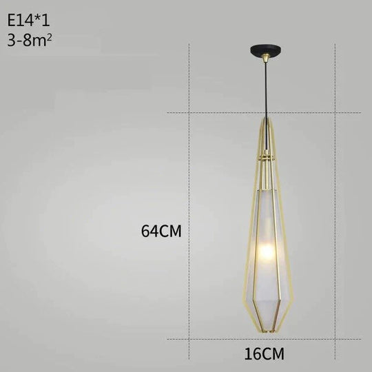 Post Modern Glass Pendant Light Hanging Nordic Living Room Walk In Closet Gold Lamp Suspension