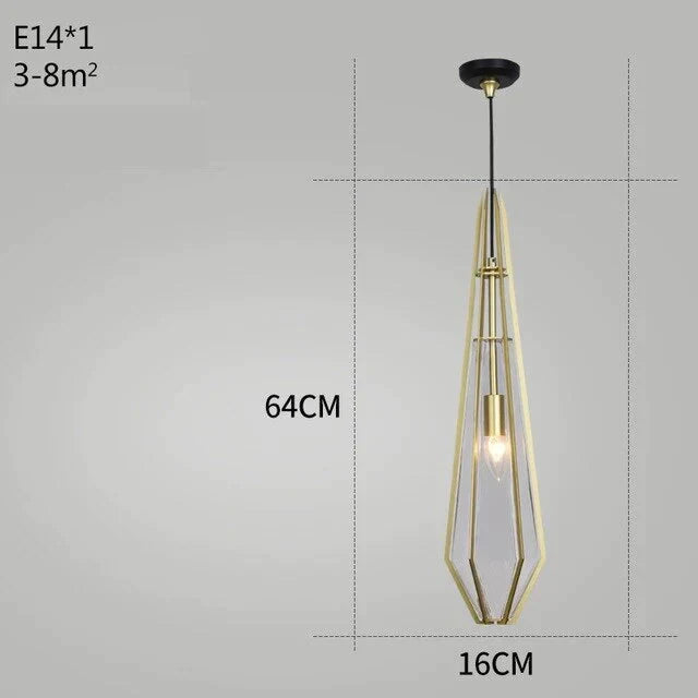 Post Modern Glass Pendant Light Hanging Nordic Living Room Walk In Closet Gold Lamp Suspension