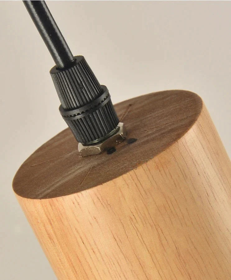 Long Wood Tube Pendant Lamp Kitchen Island Dining Living Room Bedside Bar Counter Down Cylinder