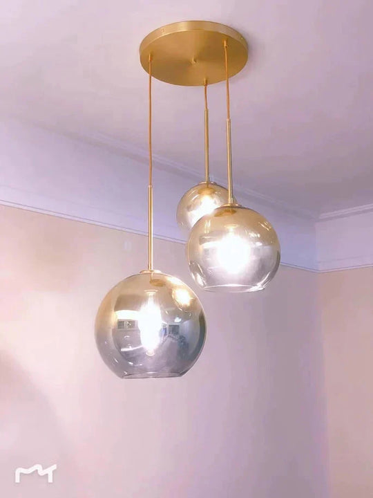 Customized 1 Set Of 8 Pieces Gold Glass Ball Hanging Lamp Pendant