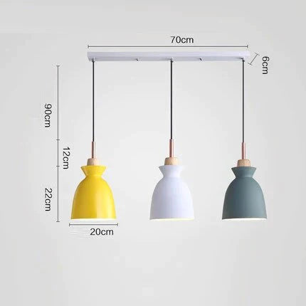 Pack Of 3 Dining Room Pendant Lamp Lights Macaroon Colorful Led Modern Hanglamp For Kitchen Island