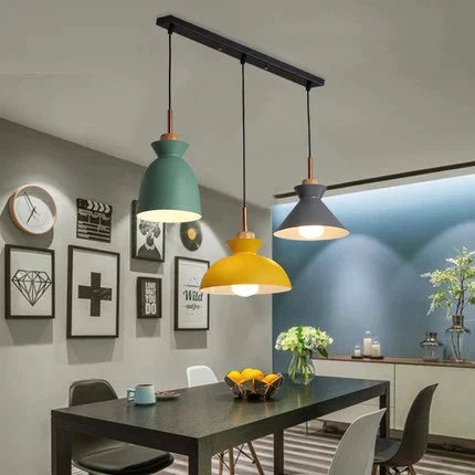 Pack Of 3 Dining Room Pendant Lamp Lights Macaroon Colorful Led Modern Hanglamp For Kitchen Island