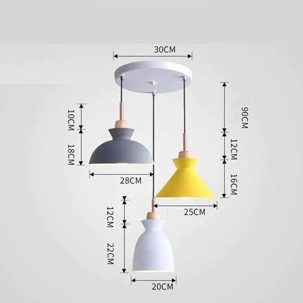 Pack Of 3 Dining Room Pendant Lamp Lights Macaroon Colorful Led Modern Hanglamp For Kitchen Island