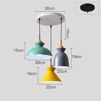 Pack Of 3 Dining Room Pendant Lamp Lights Macaroon Colorful Led Modern Hanglamp For Kitchen Island