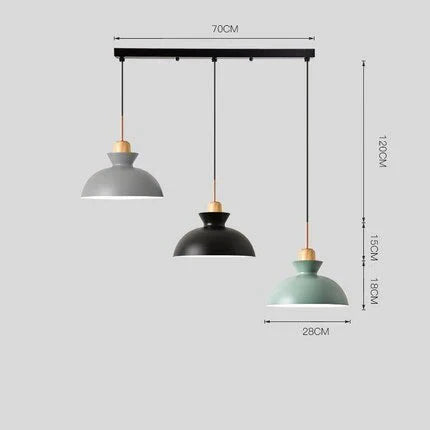 Pack Of 3 Dining Room Pendant Lamp Lights Macaroon Colorful Led Modern Hanglamp For Kitchen Island