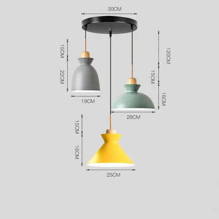 Pack Of 3 Dining Room Pendant Lamp Lights Macaroon Colorful Led Modern Hanglamp For Kitchen Island