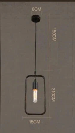 Simple Industrial Metal Structure Lamp Pendant Light For Dining Study Kitchen Island Living Room